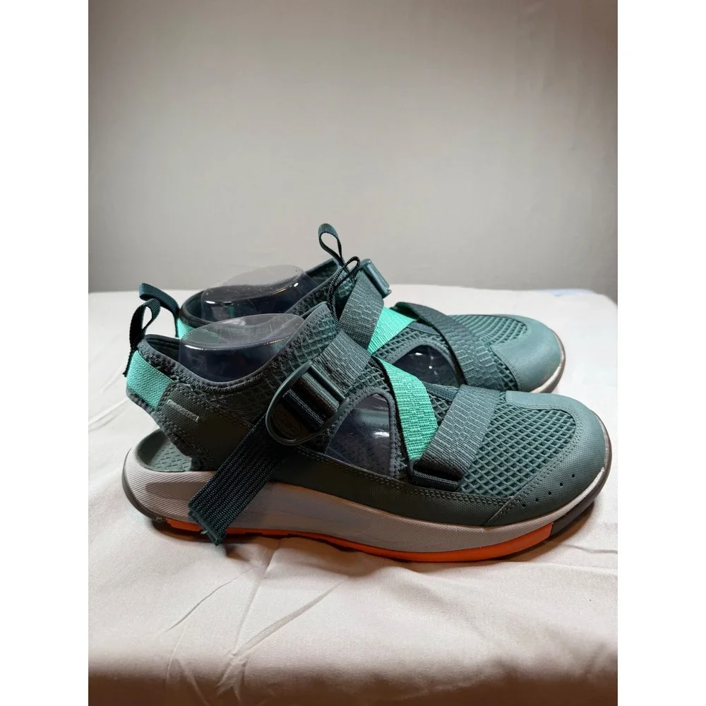 Chaco Odyssey Mens Teal Green Mesh Closed Toe Water Hiking Sandals Shoes